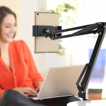 Aluminium smartphone- en tabletstandaard met verstelbare arm